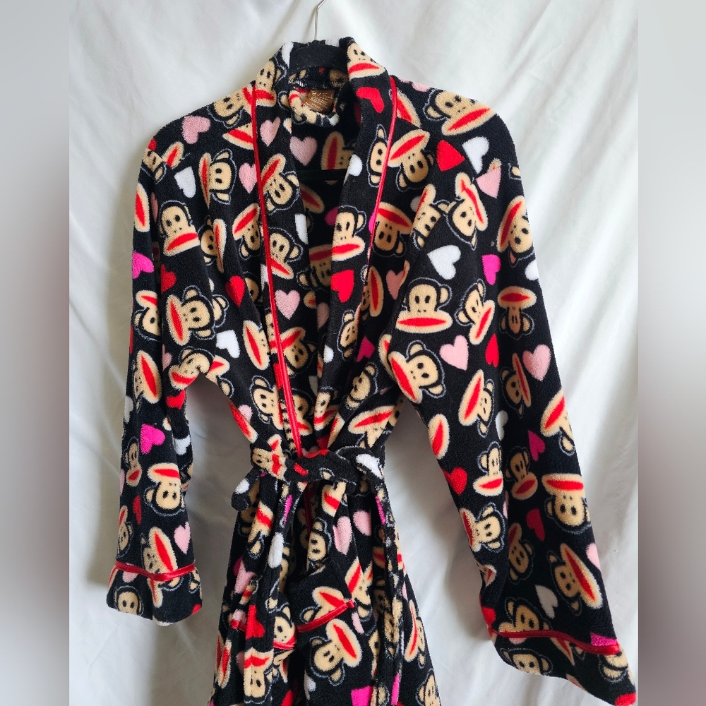 Vintage Large Paul Frank multicoloured fleece robe with cute monkey design